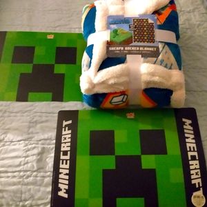 Minecraft 2 place mats and blanket